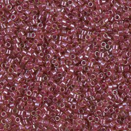 Miyuki Delica 11/0 DB0283 - Cranberry Lined Peridot Luster - 5 gram