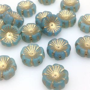 Koraliki Czech Glass Beads Hawaii Flower 14 mm matte/bronze -1szt