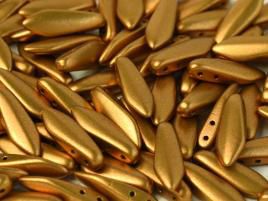 2-hole Daggers Beads 5x16mm: Brass Gold - 10 szt.