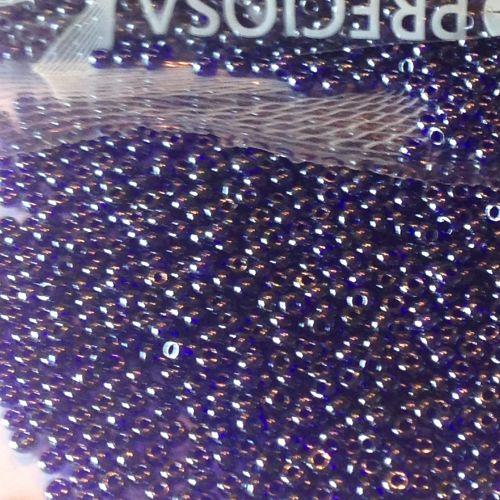 Rocaille 10/0 Czech seed beads - Lustered Transparent Coabalt col 30100 - 50 gram