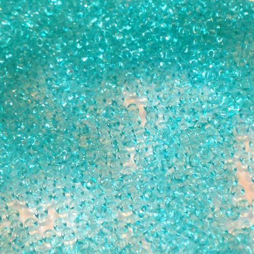 Rocaille 12/0 Czech seed beads - Transparent  Turquoise - 10 gram