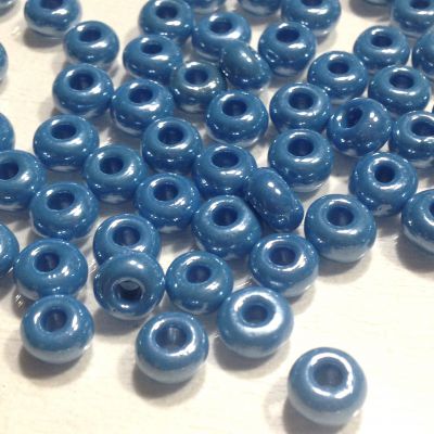 Rocaille 33/0 Czech seed beads - Lustered Opaque Blue col 68050 - 10 gram