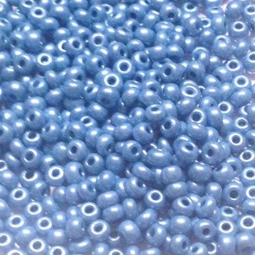 Rocaille 6/0 Czech seed beads - Alabaster Opaque  Lt. Blue  - 50 gram