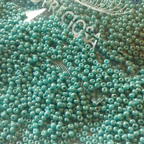 Rocaille 11/0 Czech seed beads - Luster Turquoise col 63025 - 10 gram