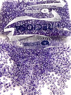 Koraliki Rocaille 10/0 Preciosa Czech seed beads - Crystal Transparent Violet Lined - 10 gram