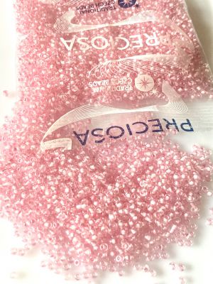 Rocaille 10/0 Czech seed beads - Crystal Lt. Pink Lined - 50 gram