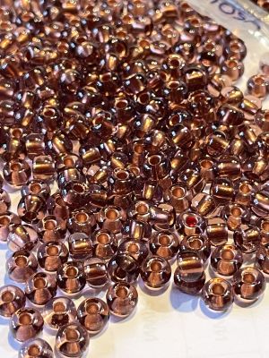 Rocaille 2/0 Czech seed beads - Copper Lined Amethyst - 10 gram