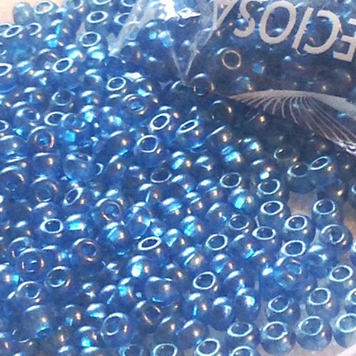 Rocaille 6/0 Czech seed beads - Transparent Alabaster Navy Blue  - 10 gram