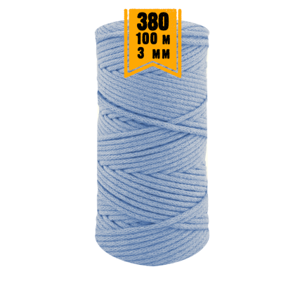 Makrama sznurek pleciony 3 mm  bawełna - nawój 100m  col. 380 - 1 szt