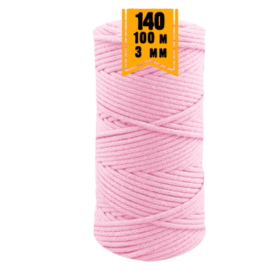 Makrama sznurek pleciony 3 mm  bawełna - nawój 100m  col. 140 - 1 szt