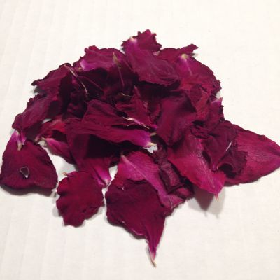 Róża czerwona płatki suszone 1-2x 1,5-2,5 cm -1 gram ( zdj 1 gram) czerony ciemny  - 1 op