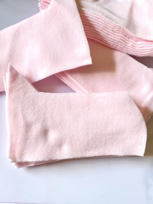 Tkanina POLAR baby pink - ( kawałki ) 20-23 cm x12-16 cm - 3 szt