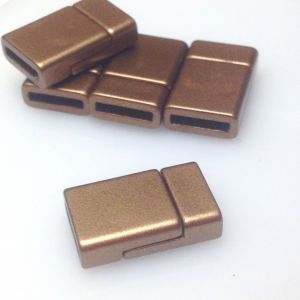 Zapięcie magnetyczne 10 mm (21x13) Hight Quality bronze-mat akryl/metal - 1 szt.