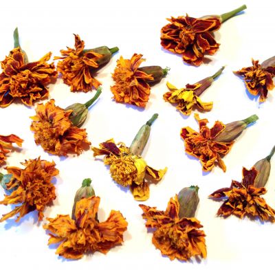 Kwiaty suszone  orange - ok 1,5-3cm  wys2-4 cm 3 szt. - 1 op