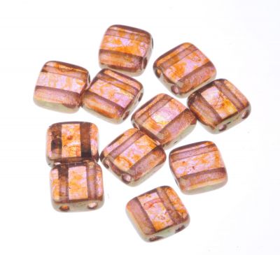 CzechMates Tile Beads 6mm Luster Rose Gold Topaz  20 szt.