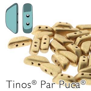 Tinos® Par Puca® 4x10 mm LIGHT GOLD MAT (ok 24 szt)- 5 gr