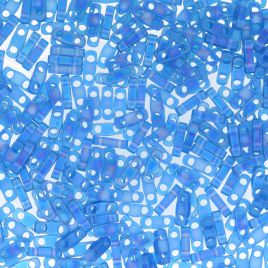 Miyuki  Quarter Tila Beads Matted Transp Capri Blue AB  QTL0149FR   -5 gram