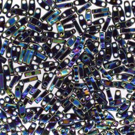 Miyuki  Quarter Tila Beads Metallic Variegated Blue Iris  QTL0455  - 5 gram