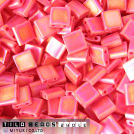 Miyuki Tila Beads Opaque Dark Red Matted AB TL0408FR -  55szt