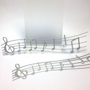 Scrapki ażur MUSIC  14,4x3,3cm metallic silver (220gr ) -1 szt