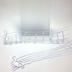Scrapki ażur MUSIC  14,4x3,3cm white (250gr ) -1 szt