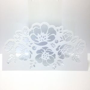 Scrapki BORDER FLOWER 15,5x8,8 cm satin white (250gr ) -1 szt