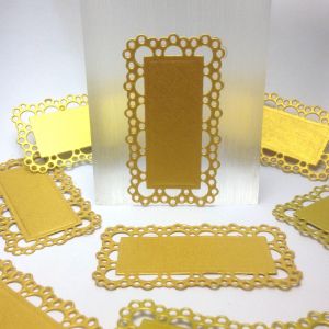 Scrapki ażurowa ramka 6x3,5 cm metallic gold  (220gr)  -2 szt