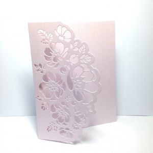 Baza kartki FLOWER LACE 12x15,3 cm pearl milky liliowy (220gr) - 1 szt