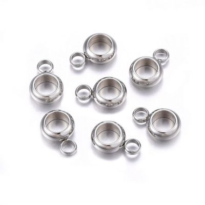 Rondelle 4 mm Stainless Steel Tube Bails, Loop Bails, 9x6x2,5 mm  - 1 pc