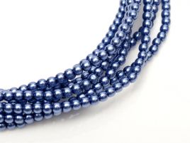 Glass Pearl Jablonec 4 mm Persian Blue (ab 120szt) - 1 sznur