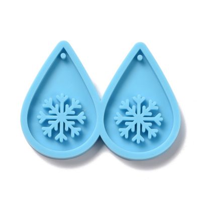 DIY Teardrop with Snowflake Pendants Silicone Molds - 42x57x5 mm  - 1 pc