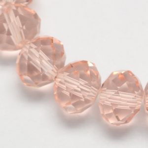 Abacus faceted 6x4mm Light Salmon ~ 100 pcs - strand