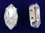 Kryształy w oprawie Rhinestone Navettes 15/7mm Silver - Crystal F211-157S-0003 1 szt.