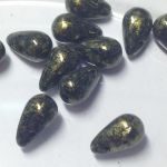 Koraliki Czech Glass Beads 6x10 mm Jest/Antique Gold 10 szt.