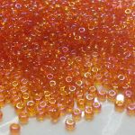 Rocaille 10/0 Czech seed beads - Transparent Amber Rainbow 91000 -10 gram