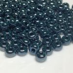 Rocaille 4/0 Czech seed beads - Lustered Green Hematite - 10 gram