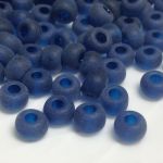 Rocaille 2/0 Czech seed beads - Transparent Frosted Dark Blue/Grey - 10 gram