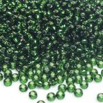 Rocaille 11/0 Czech seed beads - Silver Lined Medium Green 57060 - 10 gram