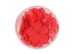 Cekiny-kwiatki nieprzezroczyste czerwone 14 mm 2 gramy (ok40 szt)