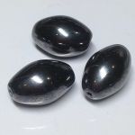 Koraliki Czech Glass Beads Olive 18x12mm Hematite -5 szt.