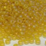 Rocaille 8/0 Czech seed beads - Transparent Yellow Rainbow Matte - 10 gram