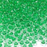 Rocaille 9/0 Czech seed beads - Lined Green Transparent - 10 gram