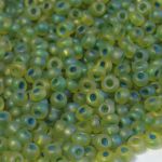 Rocaille 8/0 Czech seed beads - Inside Blue Matte Lemon - 10 gram
