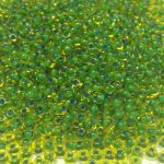 Rocaille 9/0 Czech seed beads - Inside Green Yellow Transparent - 10 gram