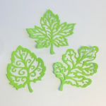 Scrapki ażurowe listki  zielony  - zestaw ( 3 szt)