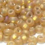 Rocaille 2/0 Czech seed beads - Silver Lined Rainbow Champagne Matte - 10 gram