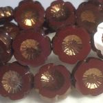 Koraliki Czech Glass Beads Hawaii 14 mm Chocolate/Bronze