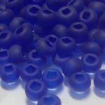 Rocaille 5/0 Czech seed beads - Transparent Frosted Royal Sapphire 60300 - 10 gram