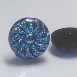 Guzik szklany 13,5mm Fantazy cobalt/sapphire bez stopki 1 szt.