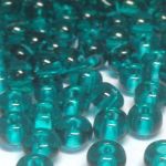 Rocaille 8/0 Czech seed beads - Transparent Emerald/Teal col 50710 - 10 gram
